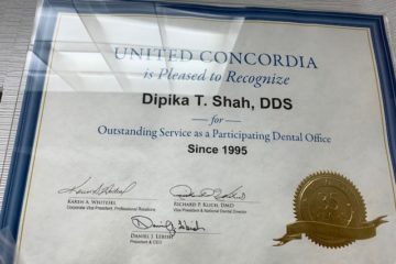 Participating Dental office certificate of Dipika Shah
