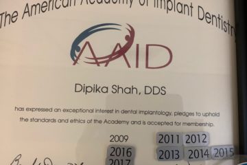 Dental Implantology certificate of Dipika Shah