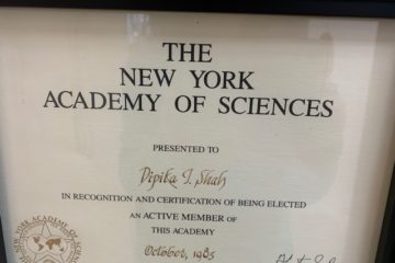 New York Academy of Sciences active member certificate of Dipika Shah